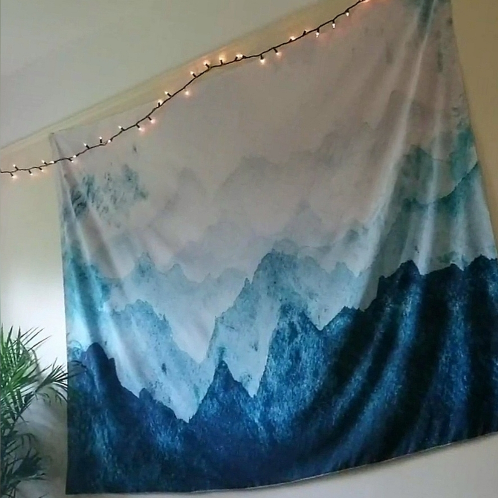 Watercolor Mountain Tapestry Wall Hanging